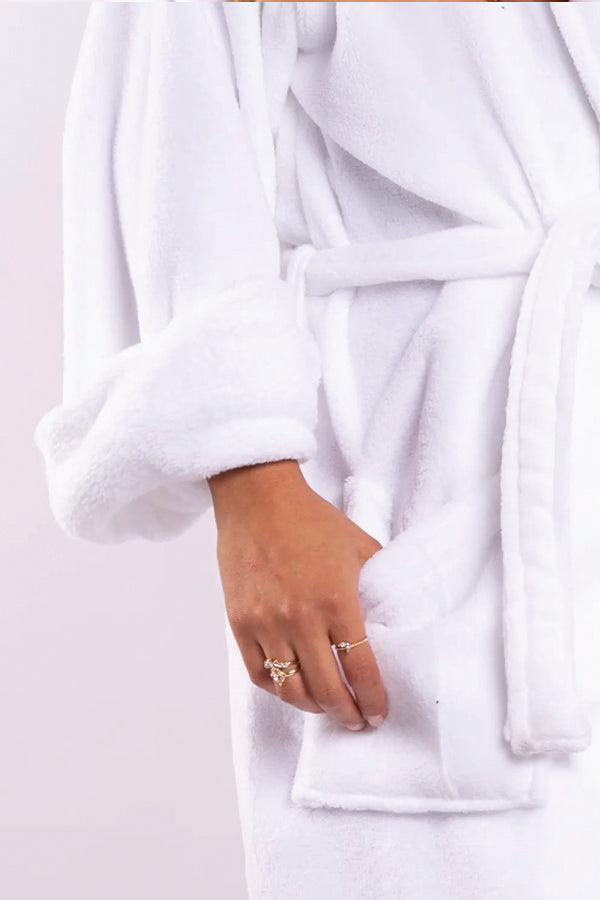 LA Trading Co Luxe Plush Robe - Favorite Aunt - White available at The Good Life Boutique