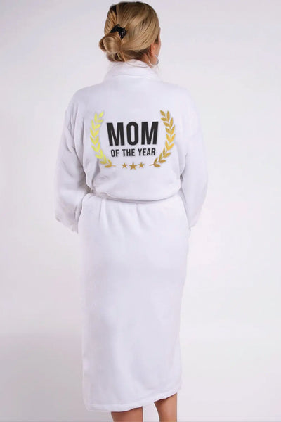 Luxe Plush Robe Mom Of The Year White The Good Life Boutique