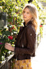 Mauritius Mauritius - Maysie RF Woman's Leather Jacket - Brown available at The Good Life Boutique