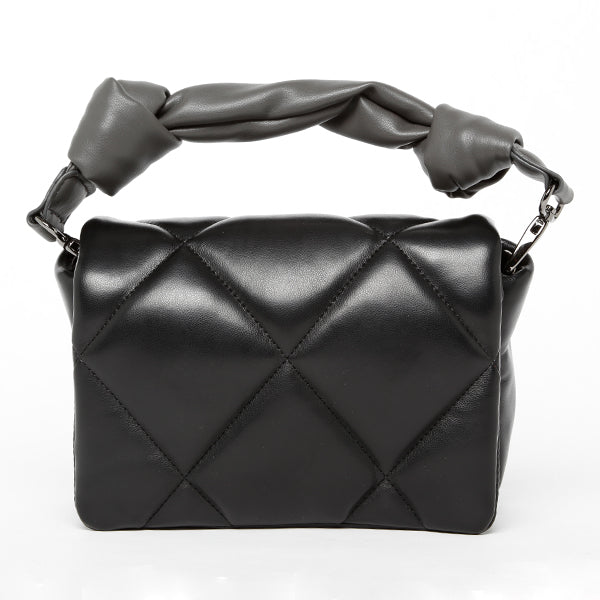 Chinese Laundry Mini Flap - Quilted Nappa PU w Knotted Hdl - BK available at The Good Life Boutique