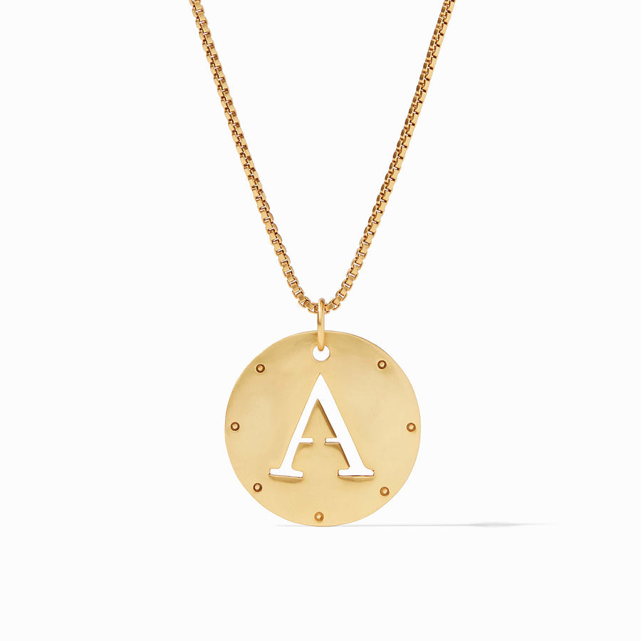 Julie Vos Julie Vos - Monogram Pendant Necklace Gold -A available at The Good Life Boutique