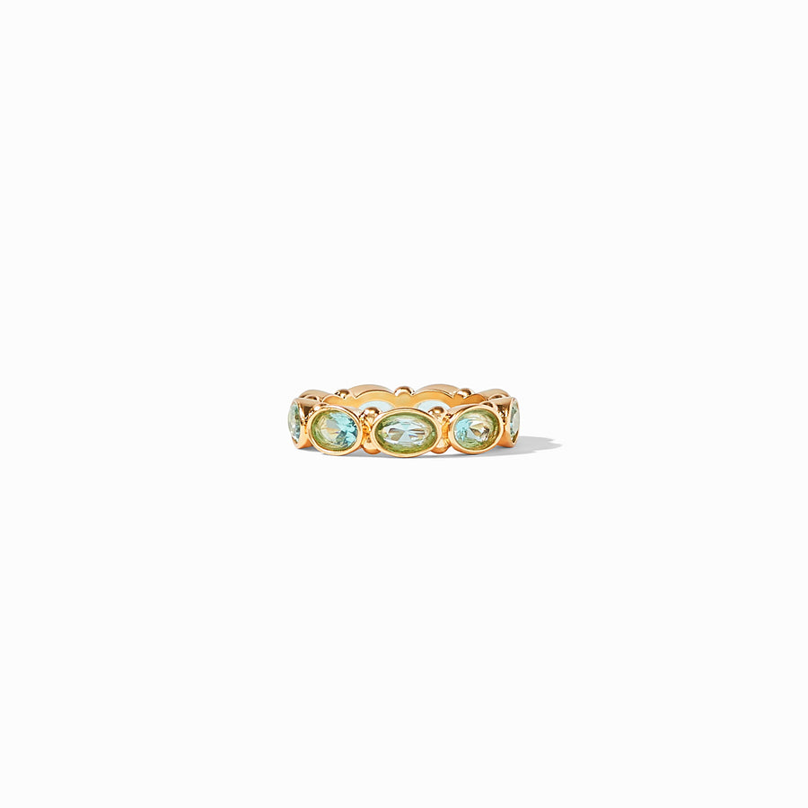 Julie Vos Julie Vos - Mykonos Ring Gold Clear Bahamian Blue available at The Good Life Boutique
