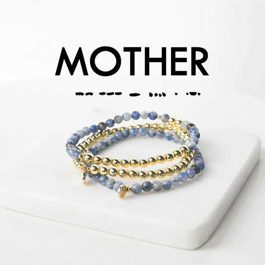 Ethic Goods Mother Morse Code Stacking Bracelets available at The Good Life Boutique