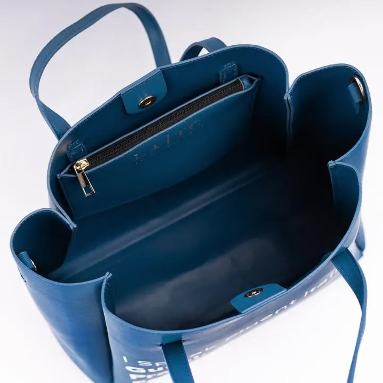 Neverfull vegan leather tote Louis Vuitton Blue in Vegan leather