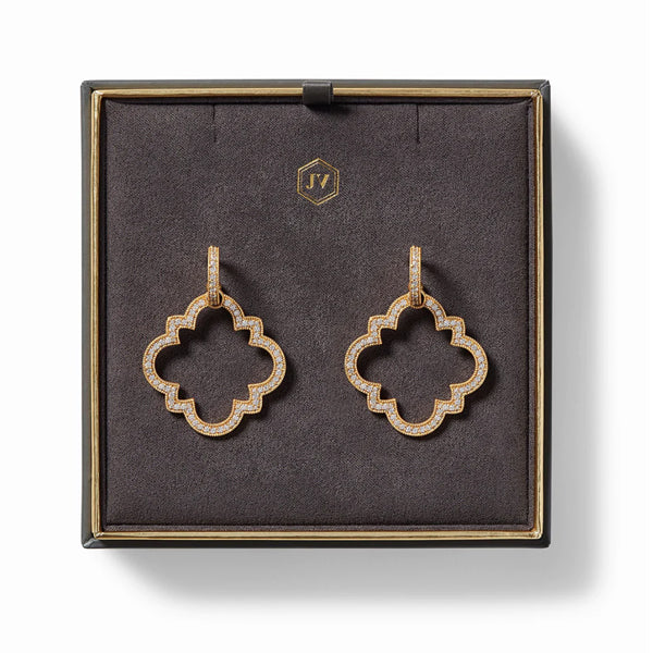 Julie Vos Julie Vos - Odette Statement Hoop & Charm Earring Gold Cubic Zirconia available at The Good Life Boutique
