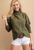 Olive and Leaf Mock Turtleneck Sweater - Olive Green available at The Good Life Boutique