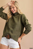 Olive and Leaf Mock Turtleneck Sweater - Olive Green available at The Good Life Boutique