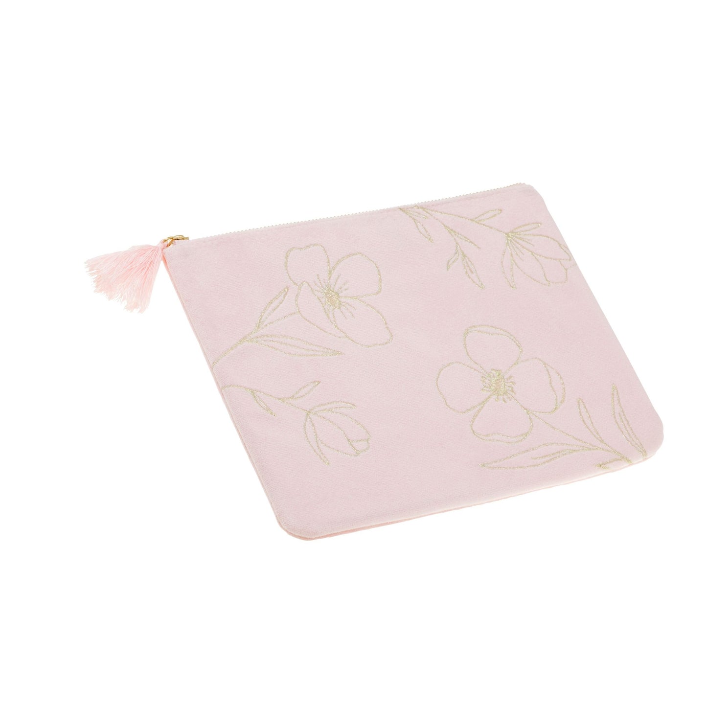 Eccolo Velvet Pouch with Tassel - Pink available at The Good Life Boutique