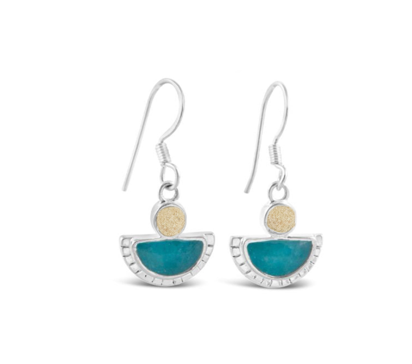 Dune Jewelry Dune Jewelry - Palma Earrings - Larimar & LBI Sand/Shells Turquoise - S/S available at The Good Life Boutique