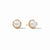 Julie Vos Julie Vos - Penelope Demi Stud Earring Gold - Pearl available at The Good Life Boutique
