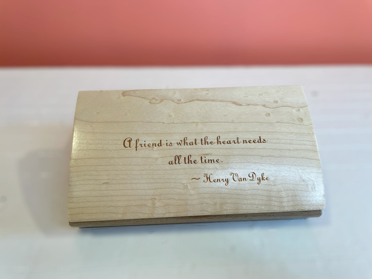 Mikutowski Woodworking Inspirational Box - A Friend Is What The Heart Needs available at The Good Life Boutique
