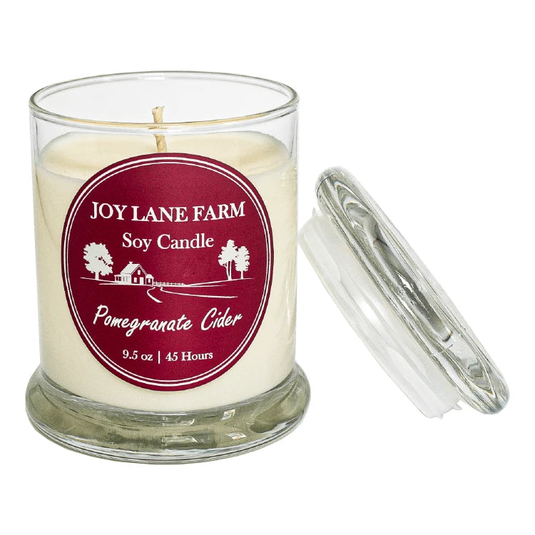 Joy Lane Farm Pomegranate Cidar Soy Candle available at The Good Life Boutique