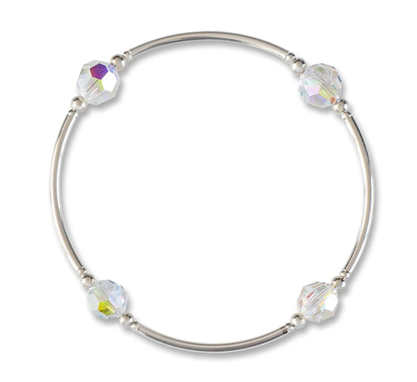 Made As Intended 8mm Starlight Crystal Blessing Bracelet With Sterling Links available at The Good Life Boutique