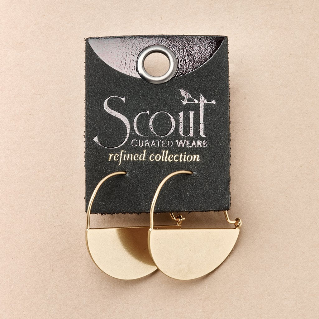 Scout Curated Wears Scout Curated Wears - Refined Earring Collection - Luner Hoop/Gold Vermail available at The Good Life Boutique