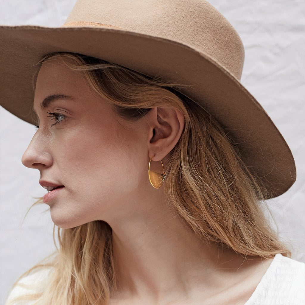 Scout Curated Wears Scout Curated Wears - Refined Earring Collection - Luner Hoop/Gold Vermail available at The Good Life Boutique
