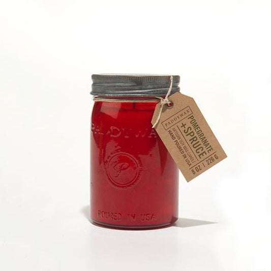 Paddywax Paddywax Relish Jar Candle 9.5 oz Red - Pomegranate & Spruce available at The Good Life Boutique