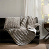 Olliix Ruched 50x60" Throw Blanket - Grey available at The Good Life Boutique