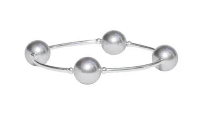 Made As Intended Silver Pearl Blessing Bracelet - 7.5" available at The Good Life Boutique