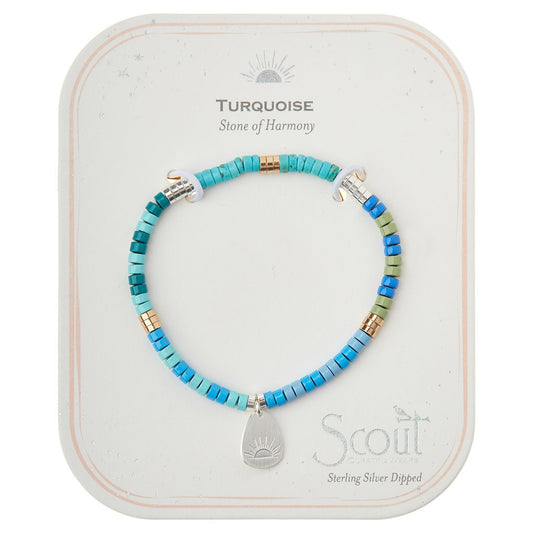 Scout Curated Wears Scout Curated Wears - Stone Intention Charm Bracelet - Turquoise/Silver/Gold available at The Good Life Boutique