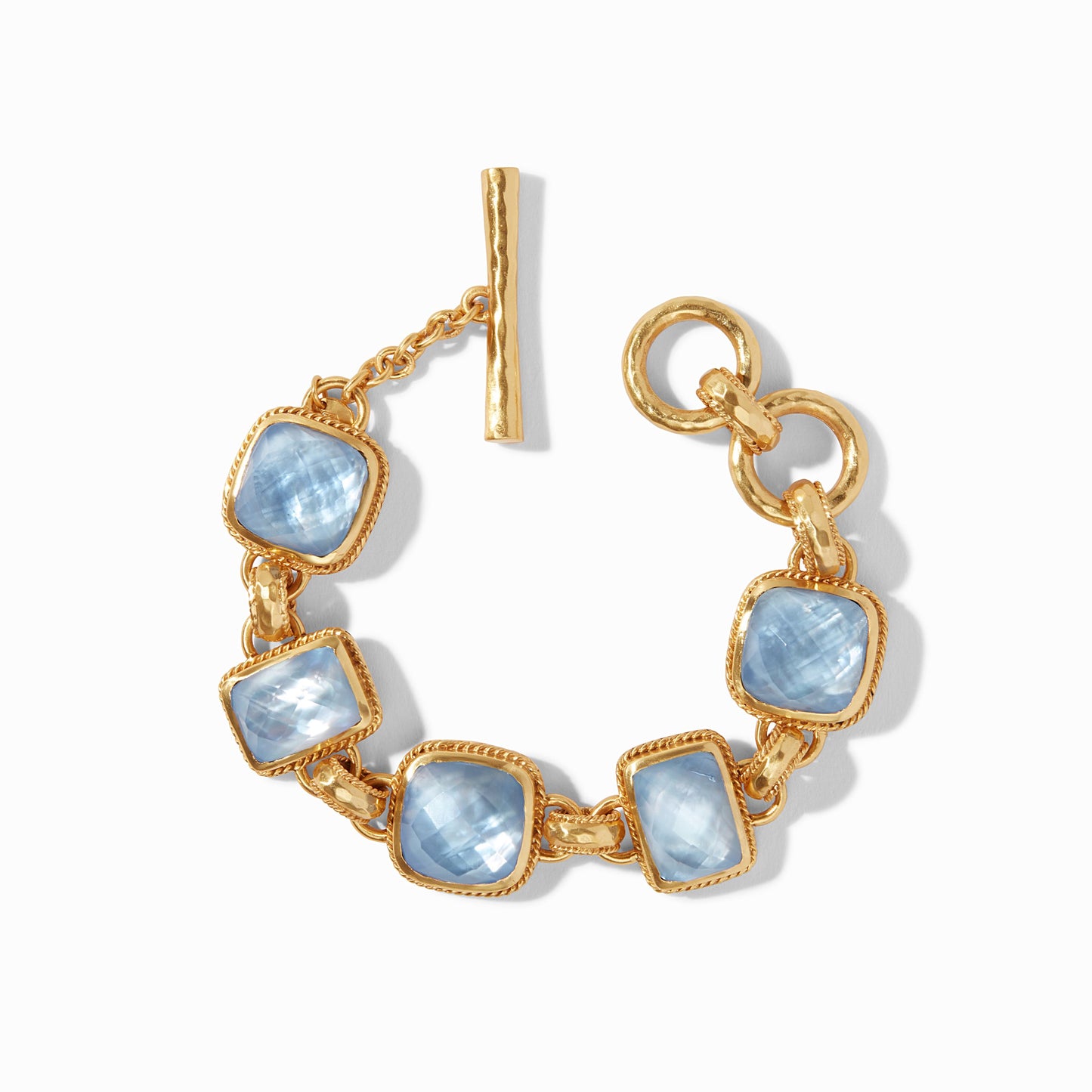 Julie Vos Julie Vos - Savoy Demi Bracelet Gold Iridescent Chalcedony Blue available at The Good Life Boutique