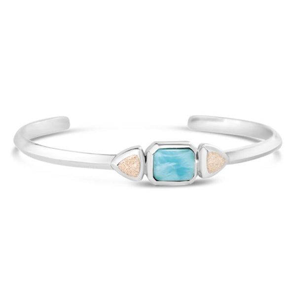 Dune Jewelry Dune Jewelry - Serenity Cuff Bracelet - Larimar and Sand available at The Good Life Boutique