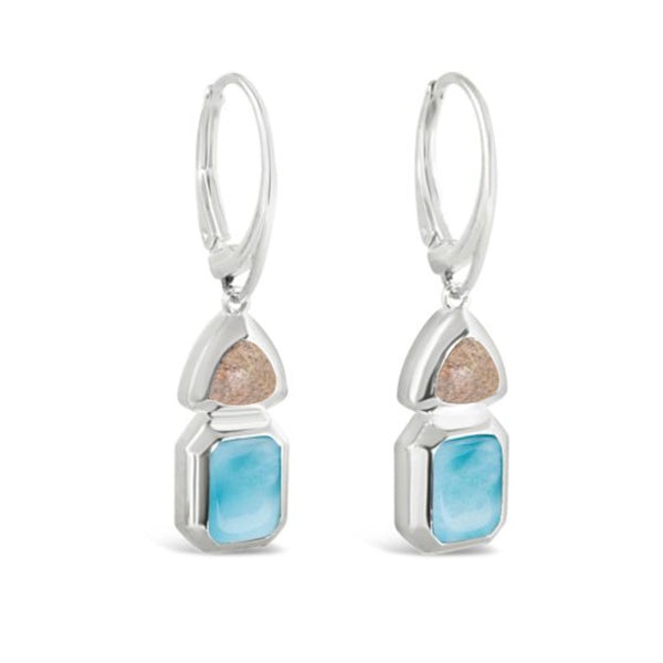 Dune Jewelry Dune Jewelry - Serenity Earrings - Larimar and LBI Sand available at The Good Life Boutique