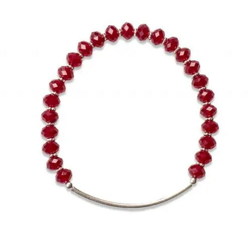 Made As Intended Sorriso in Siam Red Crystal and Sterling Silver 7.5" available at The Good Life Boutique