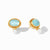Julie Vos Julie Vos - Simone Earring Gold Iridescent Bahamian Blue And Pearl available at The Good Life Boutique