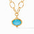 Julie Vos Julie Vos - Simone Statement Necklace Gold Iridescent Pacific Blue available at The Good Life Boutique