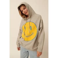 Promesa Knit Vintage Style Smiley Face Graphic Hoodie available at The Good Life Boutique