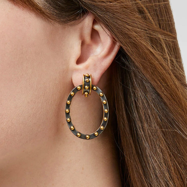 Julie Vos Julie Vos - SoHo Doorknocker Earring Mixed Metal available at The Good Life Boutique