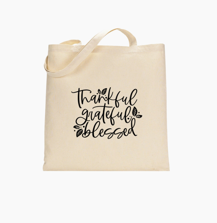 Kitch Studios Fall Tote Bag - Thankful Grateful Blessed available at The Good Life Boutique