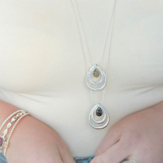 Dune Jewelry Dune Jewelry - Teardrop Ripple Necklace available at The Good Life Boutique