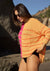 Davi&Dani Textured Multi Color Sweater - Fuchsia/Orange available at The Good Life Boutique