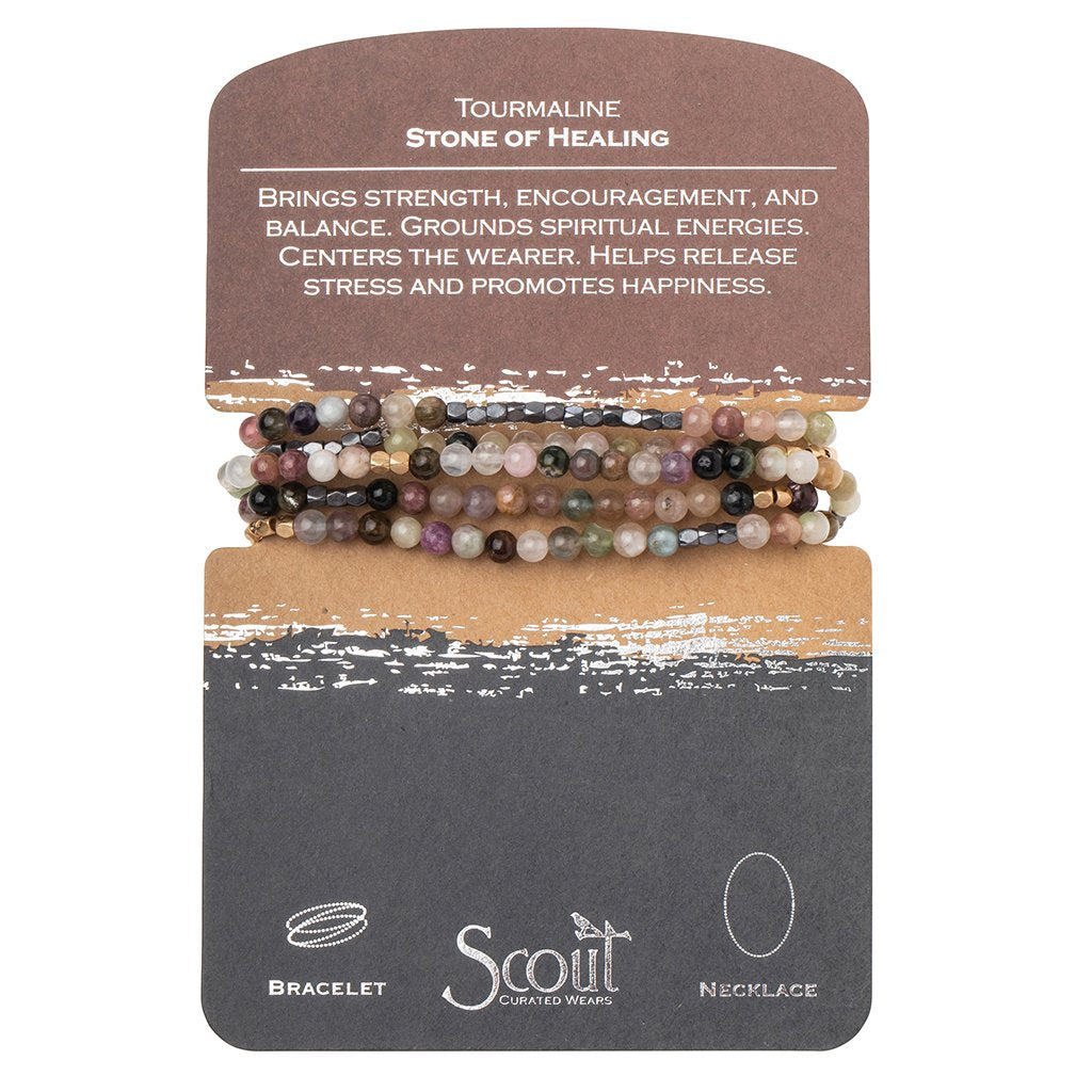 Scout Curated Wears Scout Curated Wears - Stone Wrap Bracelet/Necklace - Tourmaline - Stone Of Healing available at The Good Life Boutique