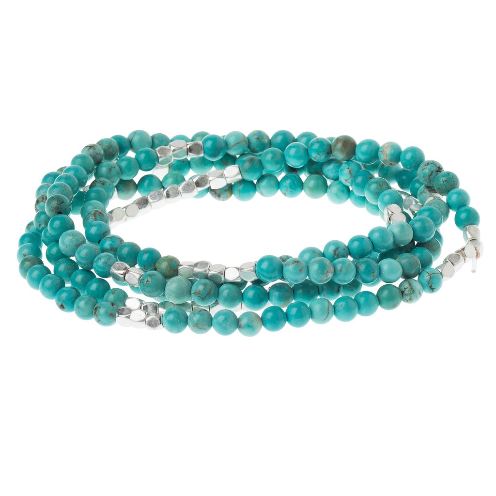 Scout Curated Wears Scout Curated Wears - Stone Wrap Bracelet/Necklace - Turquoise/Silver - Stone Of The Sky available at The Good Life Boutique