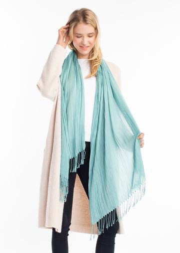 Look By M Solid Scrunch Scarf - Vivi Green available at The Good Life Boutique