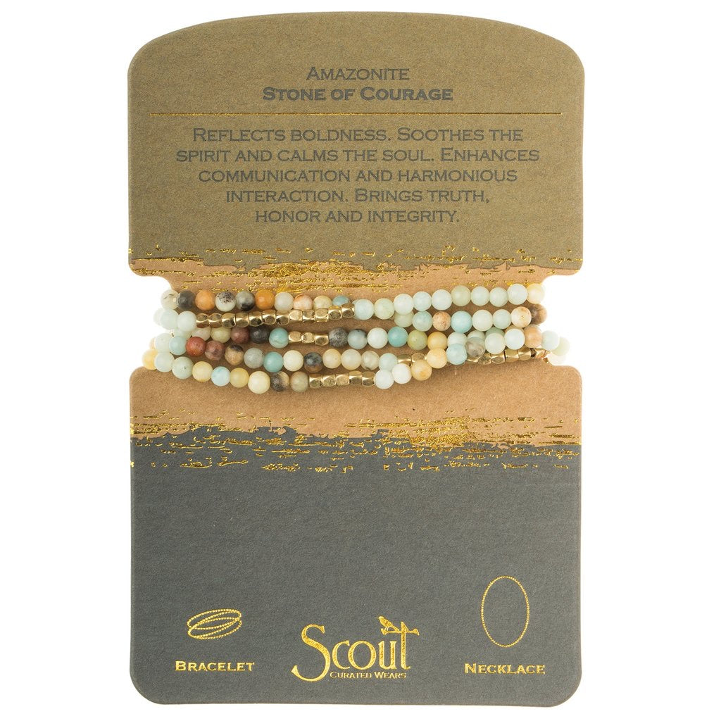 Scout Curated Wears Scout Curated Wears - Stone Wrap Bracelet/Necklace - Amazonite - Stone of Courage available at The Good Life Boutique