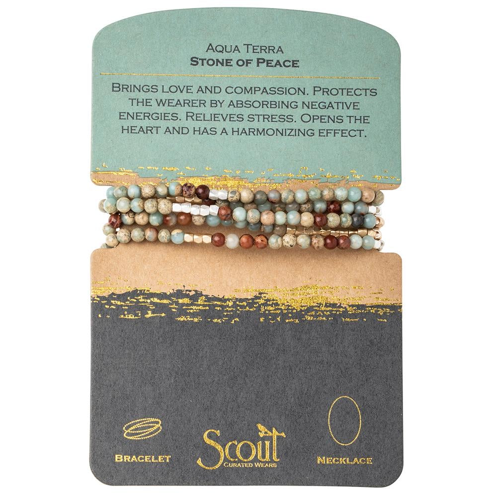 Scout Curated Wears Scout Curated Wears - Stone Wrap Bracelet/Necklace - Aqua Terra - Stone of Peace available at The Good Life Boutique