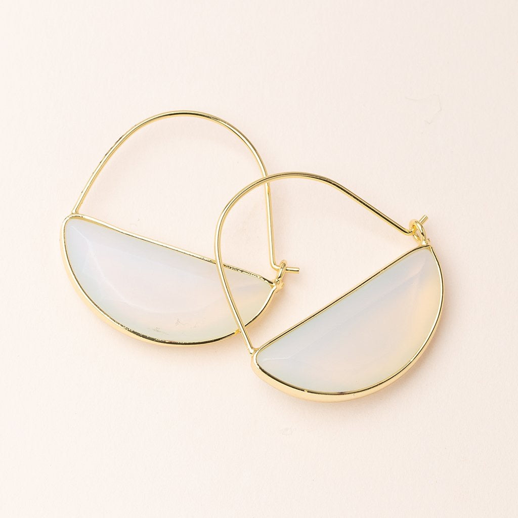 Scout Curated Wears Scout Curated Wears - Stone Prism Hoop - Opalite/Gold available at The Good Life Boutique