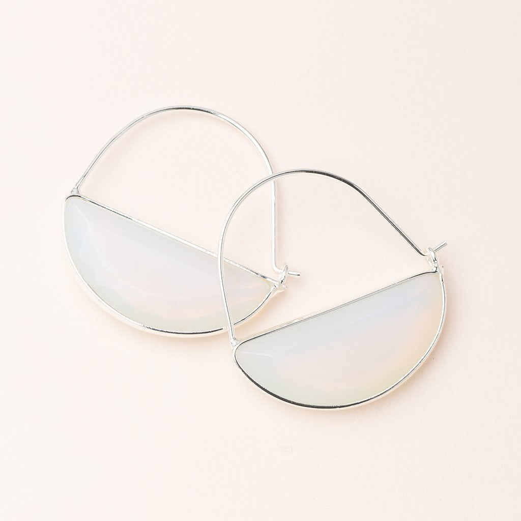 Scout Curated Wears Scout Curated Wears - Stone Prism Hoop - Opalite/Silver available at The Good Life Boutique