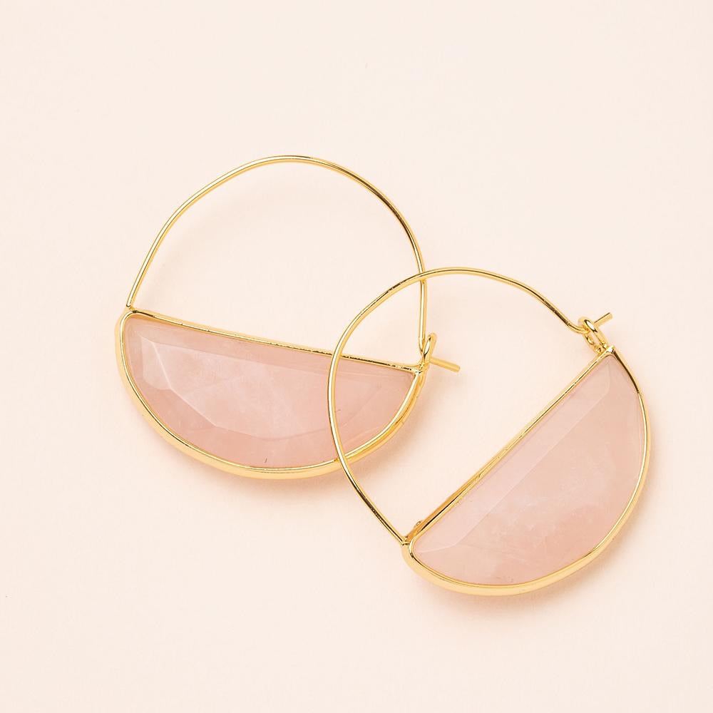 Scout Curated Wears Scout Curated Wears - Stone Prism Hoop - Rose Quartz/Gold available at The Good Life Boutique
