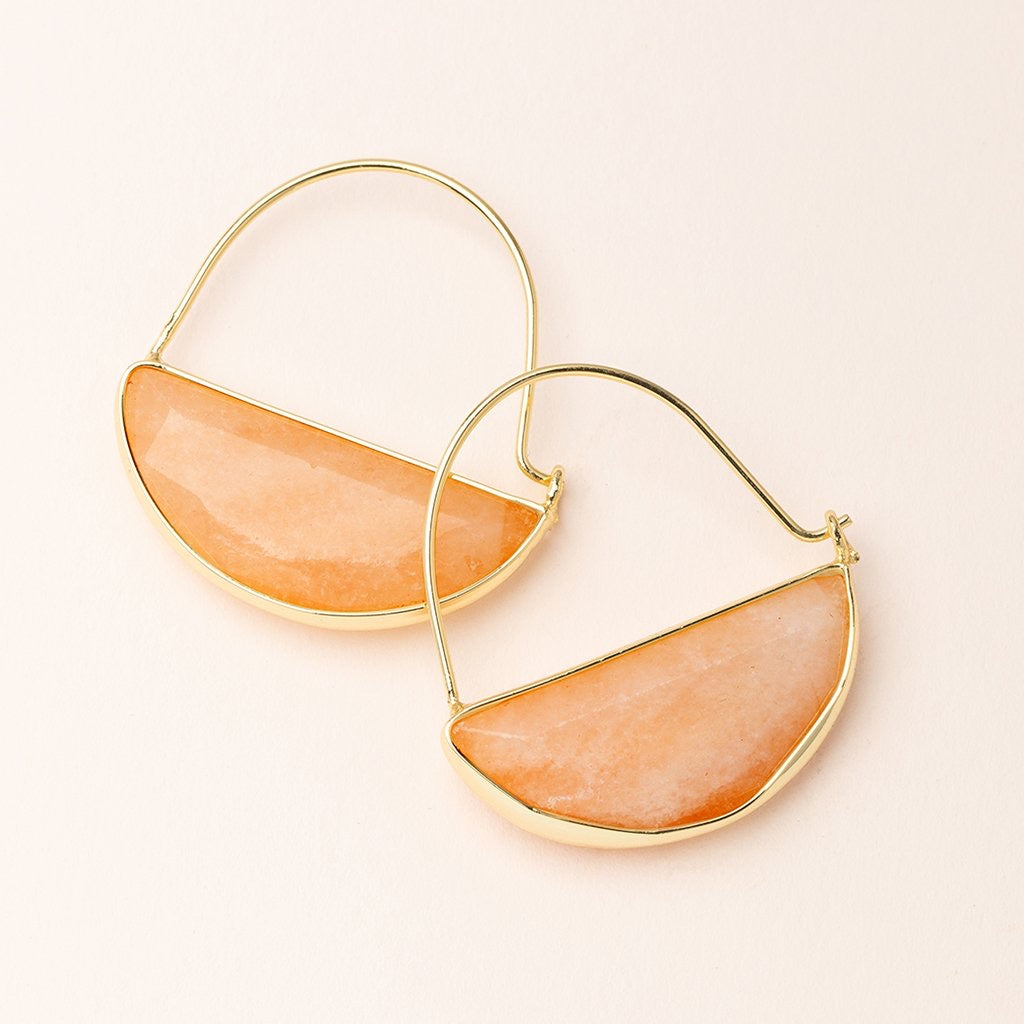 Scout Curated Wears Scout Curated Wears - Stone Prism Hoop - Sunstone/Gold available at The Good Life Boutique