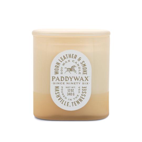 Paddywax Paddywax Vista 12oz Candle - Worn Leather & Smoke available at The Good Life Boutique