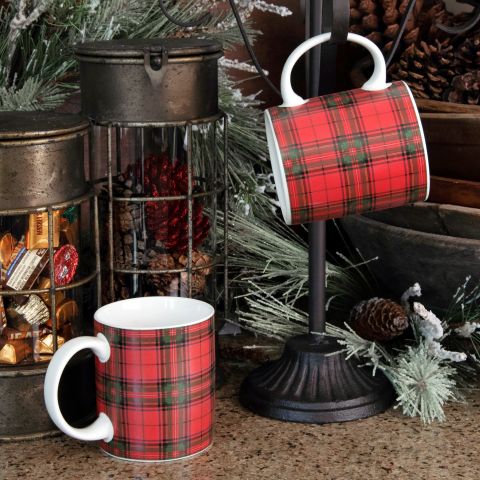 Ragon House Collection Red Tartan Mug available at The Good Life Boutique