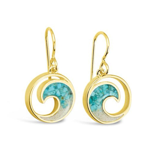 Dune Jewelry Dune Jewelry - Wave Drop Earrings - 14K Gold Vermeil - Turquoise Gradient available at The Good Life Boutique
