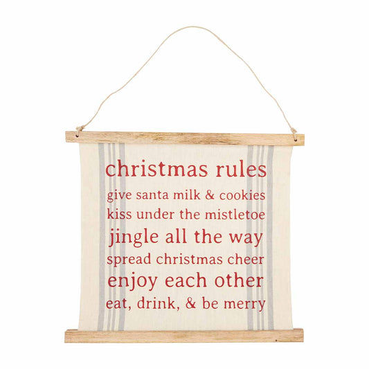 Mud Pie Holiday Rules Reverse Sign available at The Good Life Boutique