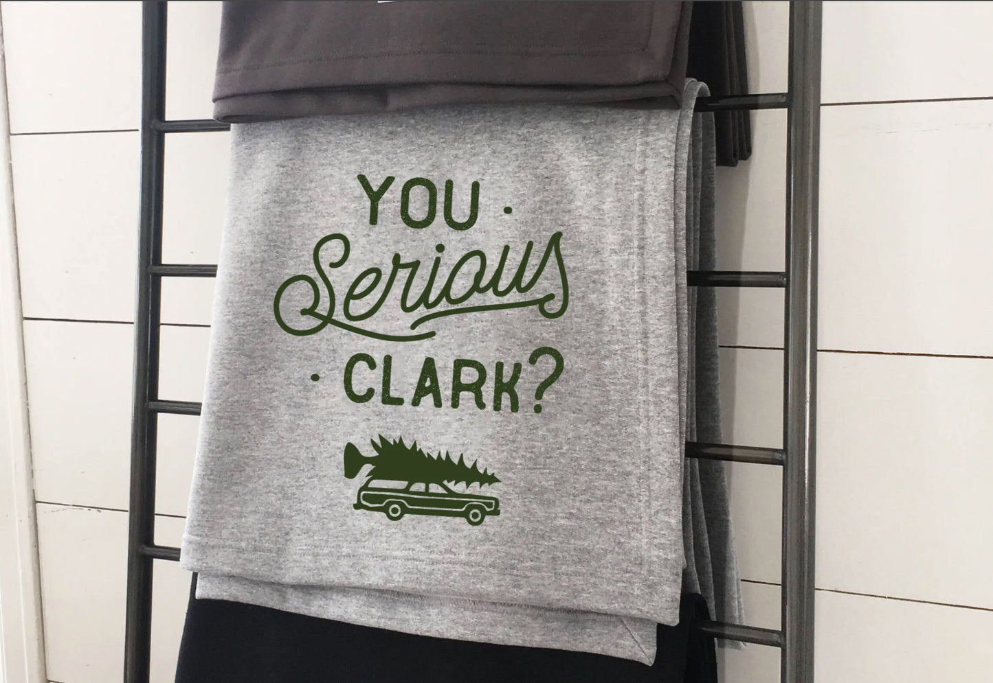 Kitch Studios You Serious Clark Christmas Vacation Sweatshirt Blanket available at The Good Life Boutique