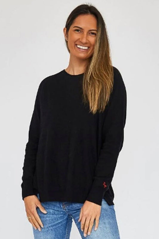 Zaket & Plover Zaket & Plover - Essential Crew Sweater - Black available at The Good Life Boutique