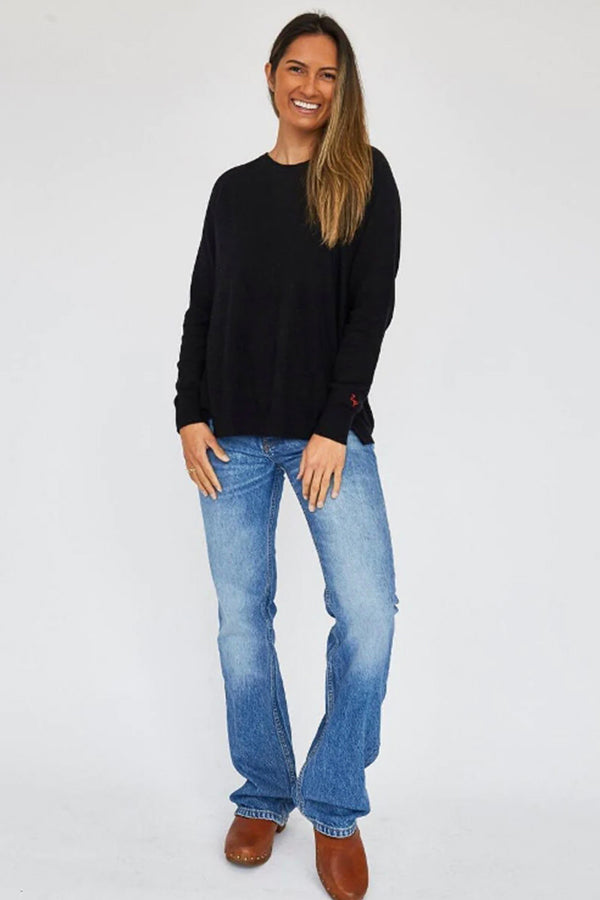 Zaket & Plover Zaket & Plover - Essential Crew Sweater - Black available at The Good Life Boutique